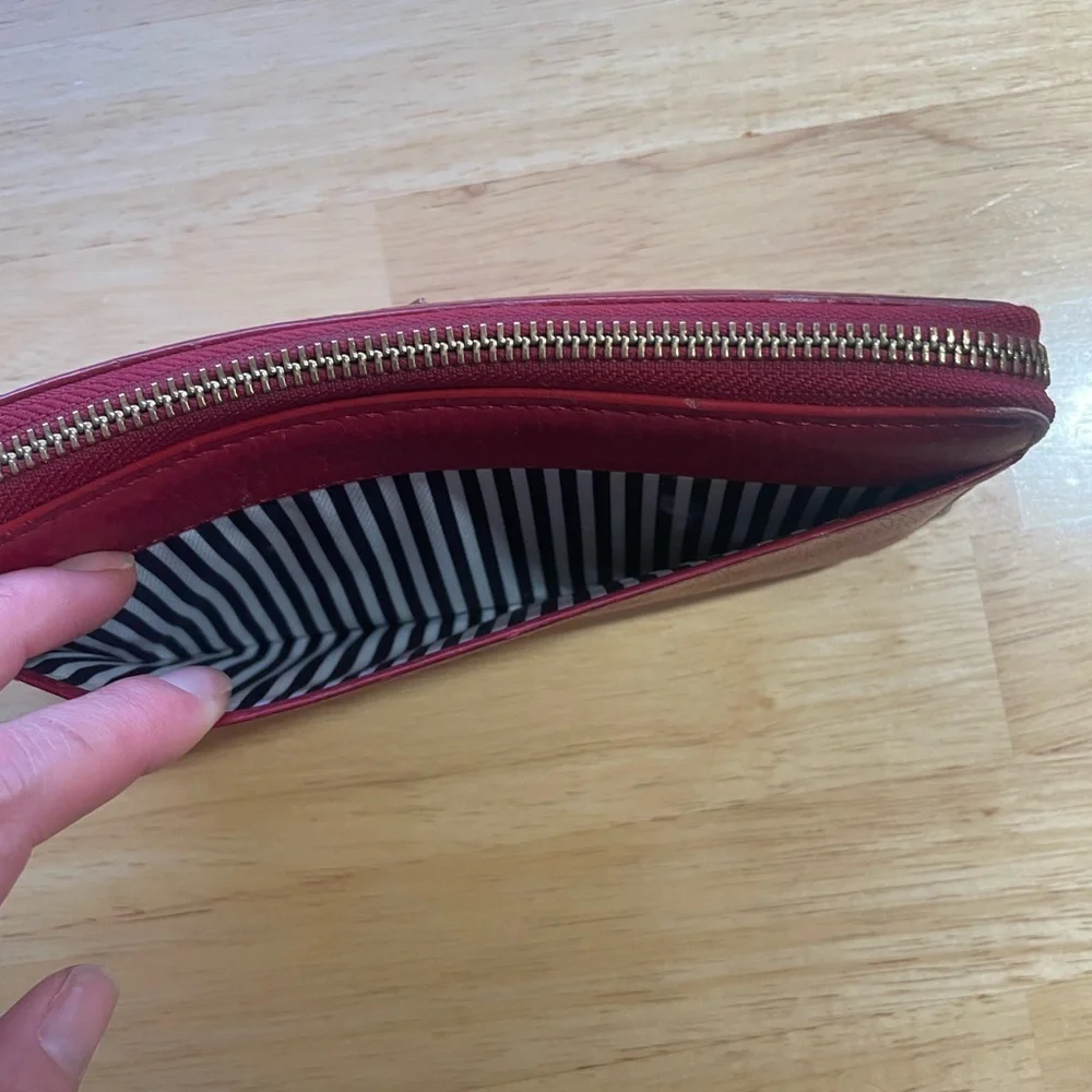 Kate Spade Red Leather Wallet 8”x4”